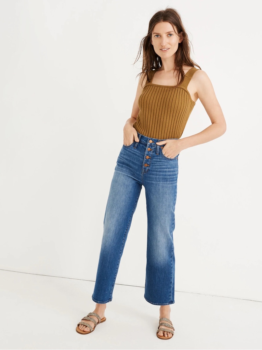 Madewell Slim Wide-Leg Jeans in Olympia Wash: Button-Front Edition - Size 26